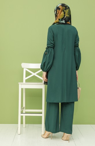 Tunik Pantolon İkili Takım 12009-01 Zümrüt Yeşili