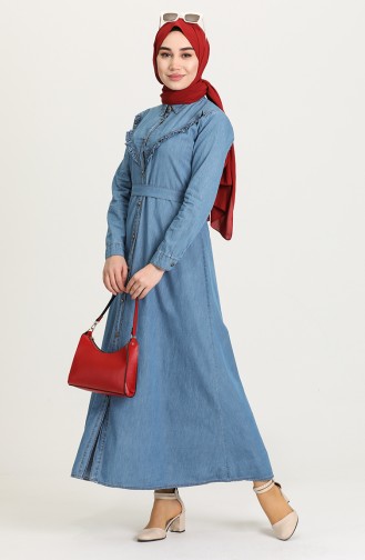 Denim Blue Hijab Dress 8232-01