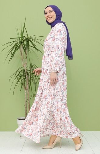 Ecru Hijab Dress 5320-02