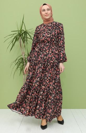 Schwarz Hijab Kleider 5320-03