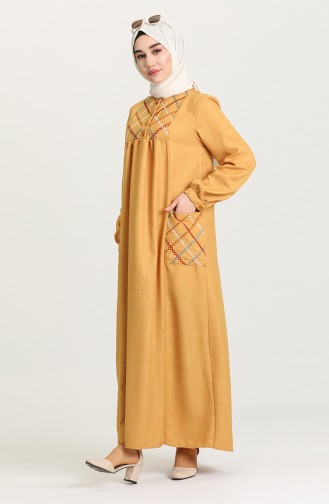 Robe Hijab Moutarde 21Y8258-02