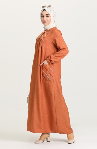 Robe Hijab Couleur brique 21Y8258-06