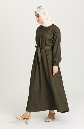 Khaki Hijab Dress 5621-01