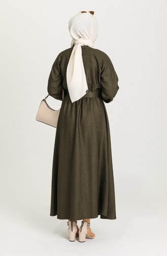 Khaki Hijab Kleider 5621-01