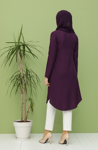 Kolyeli Tunik 5005-02 Mor