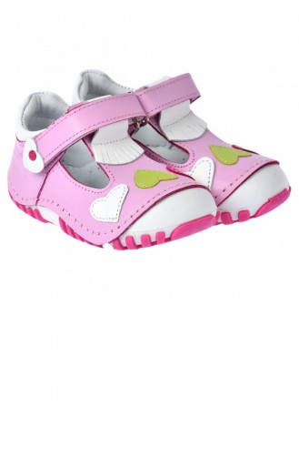 Kiko Kids Teo 105 100 Deri Orto Pedik Cırtlı Kız Çocuk Ayakkabı Pudra
