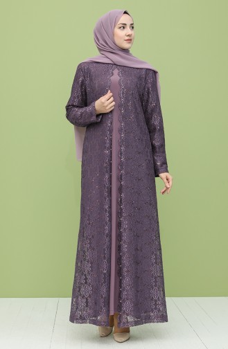 Plus Size Lace Evening Dress 3293-02 Lilac 3293-02