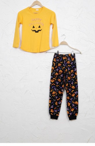 Kız Çocuk Uzun Kol Pamuklu Pijama Takım 31269245 Sarı