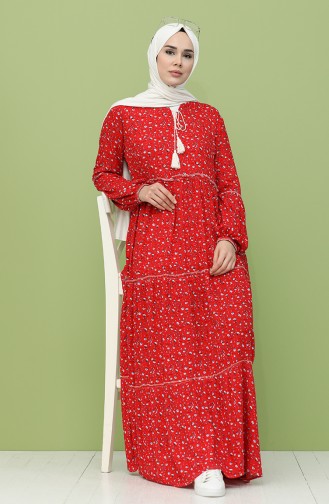 Red Hijab Dress 21Y8244-01