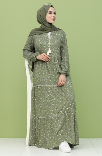 Khaki Hijab Dress 21Y8244-03