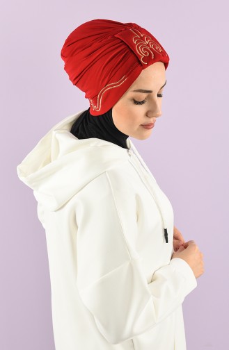 Rot Praktischer Turban 9021-06