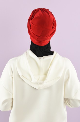 Rot Praktischer Turban 9021-06