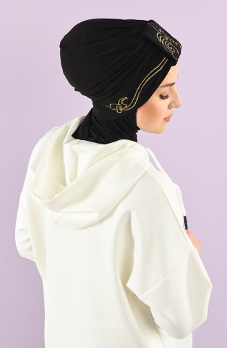 Schwarz Praktischer Turban 9021-09