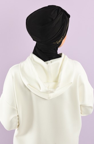 Schwarz Praktischer Turban 9021-09