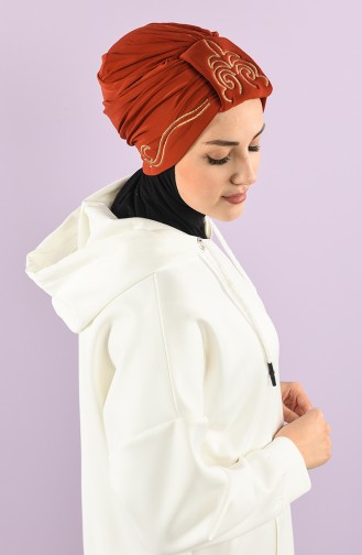 Turban Pret-a-Porter Couleur brique 9021-12