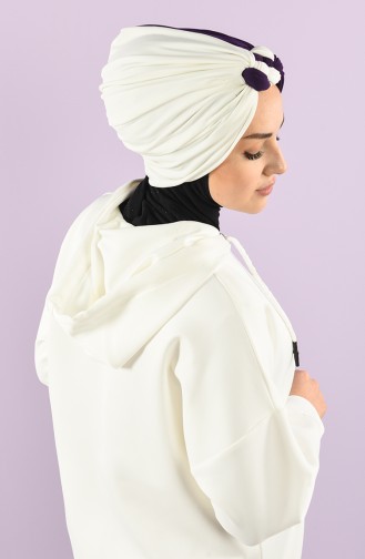 Lila Praktischer Turban 9022-01