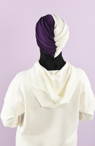 Lila Praktischer Turban 9022-01