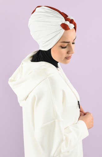 Turban Pret-a-Porter Couleur brique 9022-04