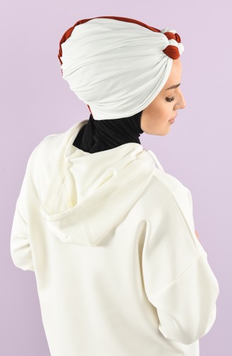 Turban Pret-a-Porter Couleur brique 9022-04