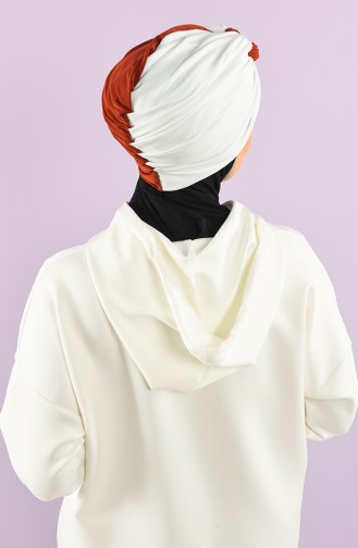 Turban Pret-a-Porter Couleur brique 9022-04