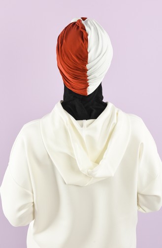 Turban Pret-a-Porter Couleur brique 9022-04