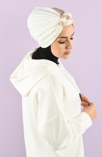 Beige Praktischer Turban 9022-07