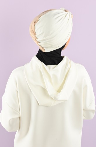 Beige Praktischer Turban 9022-07