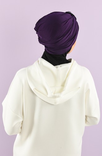 Lila Praktischer Turban 9024-03