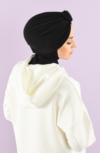 Schwarz Praktischer Turban 9025-05