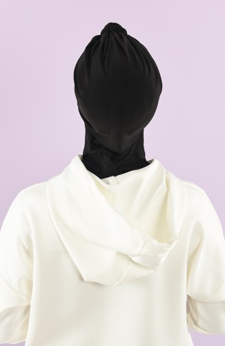 Schwarz Praktischer Turban 9025-05