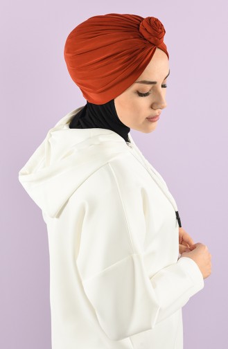 Turban Pret-a-Porter Couleur brique 9025-14