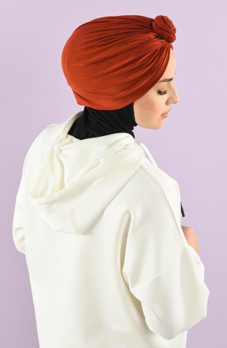 Turban Pret-a-Porter Couleur brique 9025-14