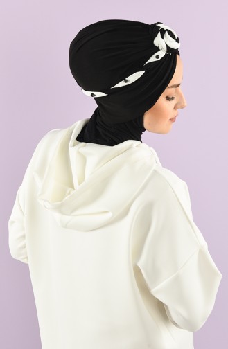 Schwarz Praktischer Turban 9027-05