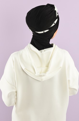 Schwarz Praktischer Turban 9027-05