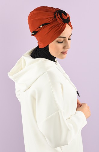 Turban Pret-a-Porter Couleur brique 9027-11