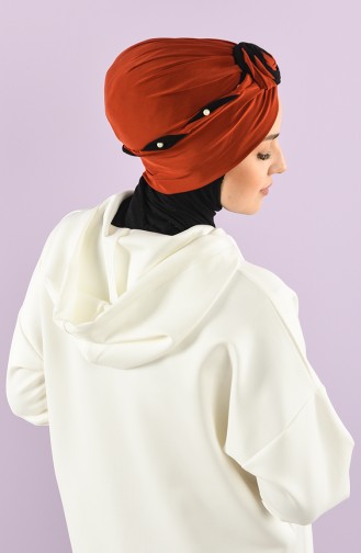 Turban Pret-a-Porter Couleur brique 9027-11