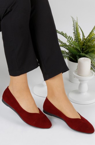 Claret Red Women`s Flats 0113-05