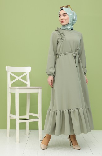 Green Almond Hijab Dress 0141-06