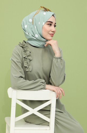 Unreife Mandelgrün Hijab Kleider 0141-06