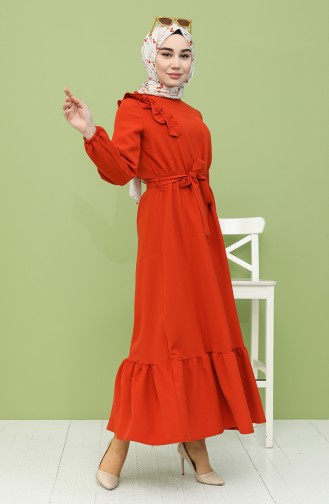 Orange Hijab Dress 0141-08
