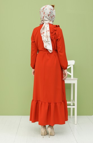 Orange Hijab Dress 0141-08