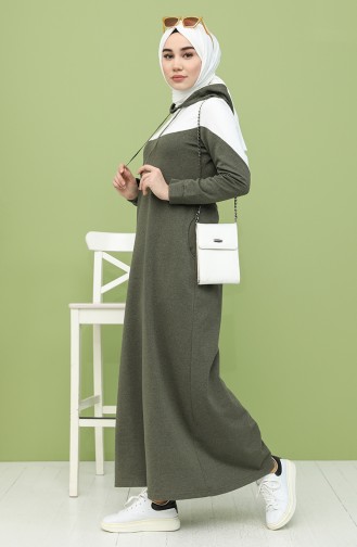 Khaki Hijab Dress 5092-04