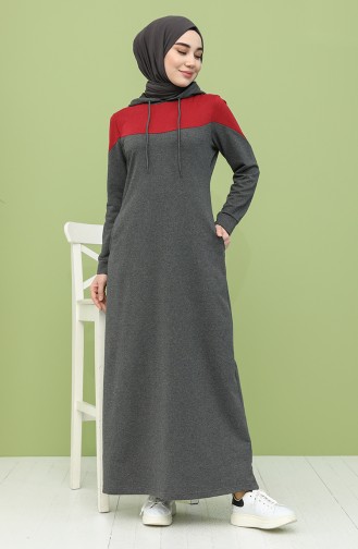Anthracite Hijab Dress 5092-05