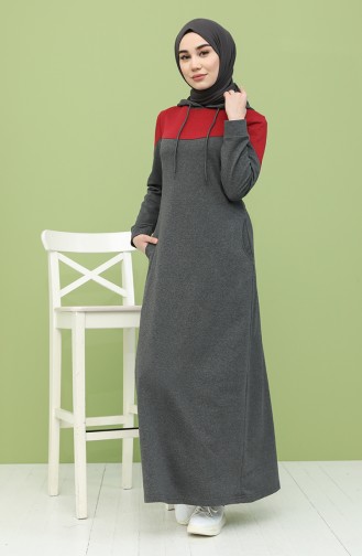 Anthracite Hijab Dress 5092-05
