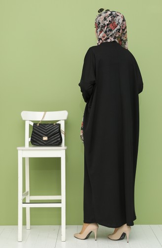 Yarasa Kol Elbise 5555-01 Siyah