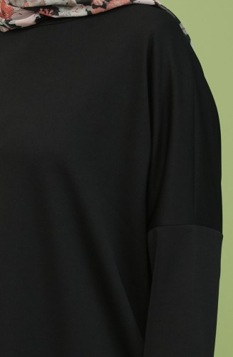 Yarasa Kol Elbise 5555-01 Siyah