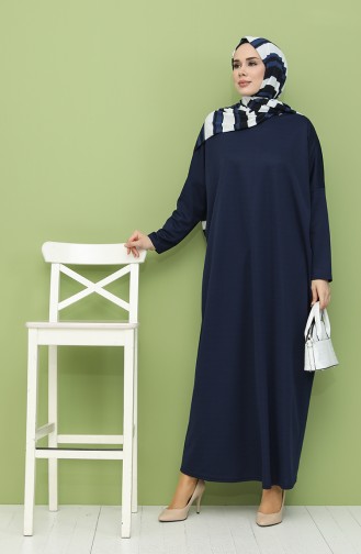 Dunkelblau Hijab Kleider 5555-05