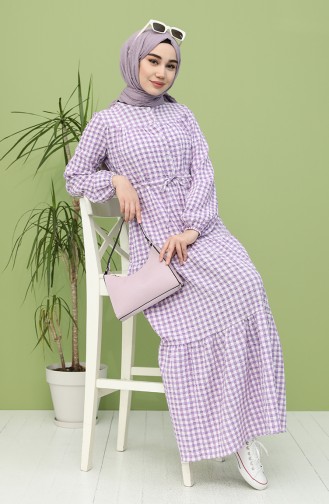 Lila Hijab Kleider 5321-02