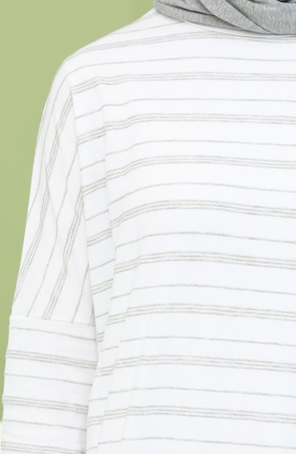 Çizgili Tunik 8231-01 Ekru