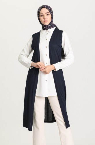 Navy Blue Gilet 8142A-01